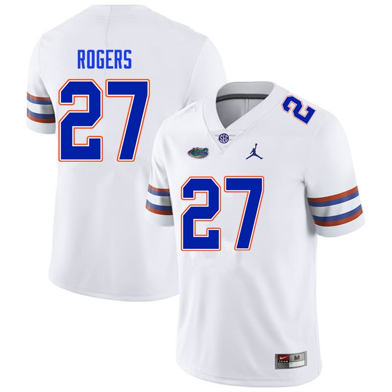 NCAA Florida Gators Jahari Rogers Men's #27 Nike White Stitched Authentic College Football Jersey DKN0564RR